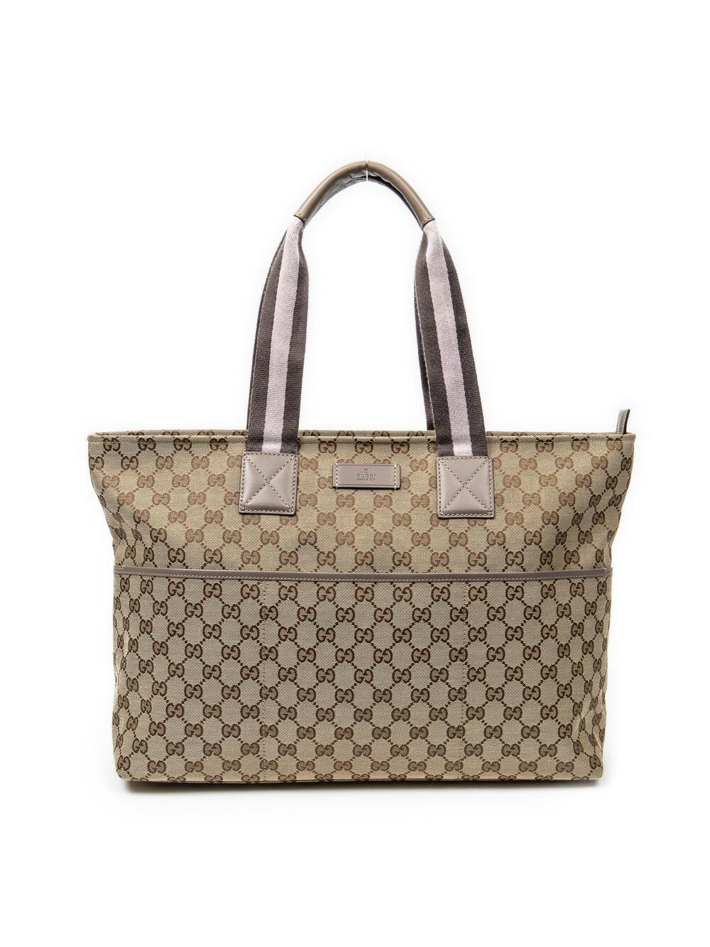 Gucci Diaper Web Strap Tote Gg Canvas #371876G77B